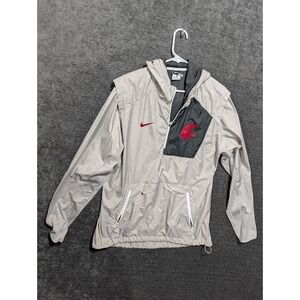 Nike Washington State Cougars WSU Quarter Zip Windbreaker Jacket Mens Large Gray